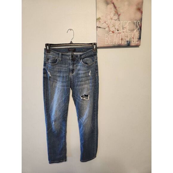 Judy Blue Boyfriend Fit Distressed Jeans Size 5 27 - Picture 1 of 6